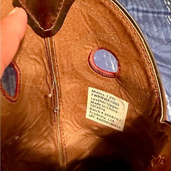 Brown Western Cowboy Boots with Red Accents - Picture 5 of 6